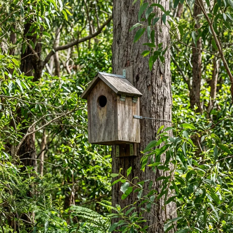 Animal nesting box installed as a humane alternative to a Balwyn roof cavity
